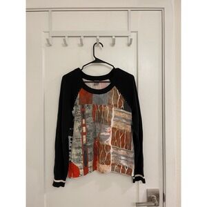 Dolcezza Artsy Euro Sweater Blouse Geometric Abstract Italian